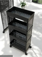 HomeQueen Multi-Purpose Plastic Storage Organizer 4-Tier Rack with Wheel Bathroom & Office Plastic Kitchen Trolley(DIY(Do-It-Yourself))