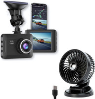 Elevea Camcorder Combo C395 Vehicle DVR Car Camera & Electronic Air Cooler Fan 15 Years Warranty Camcorder(Black)