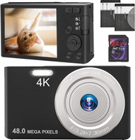LEQTRONIQ 4K Digital Camera 48 MP Camera with 16x Digital Zoom & Autofocus & 32GB SD Card Camcorder(Black)