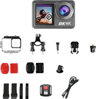 Cubonic 8K Ultra HD 50MP Touch Screen Dual Display for Outdoor Shooting Waterproof Sports & Action Camera(Black)