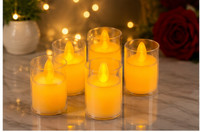 Jay maa chamunda electrical LED Flameless Candle P4 Candle(Yellow, Pack of 4)