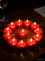 Mlight Tealight Candles, Romantic Heart-Shaped Candles for Anniversary Valentine's Day Wedding Birthday Christmas Decorations (Red) Candle(Red, Pack of 10)