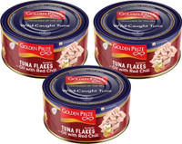 Golden Prize Tuna Sandwich Flakes in Oil with Red Chili 185Gms Each - Pack of 3 Units Sea Foods(185 g, Pack of 3)