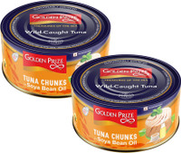Golden Prize Tuna Chunk In Soyabean Oil 185 Gms Each - Pack of 2 Units Sea Foods(185 g, Pack of 2)