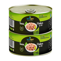 Octoking Tuna Flakes in Oil 185g x 2 Sea Foods(370 g, Pack of 2)