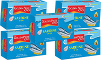 Golden Prize Sardine in Natural Oil 125 Gms Each - Pack of 5 Units Sea Foods(125 g, Pack of 5)