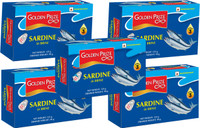 Golden Prize Sardine in Brine 125 Gms Each - Pack of 5 Units Sea Foods(625 g, Pack of 5)