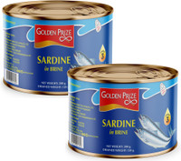 Golden Prize Sardine In Brine 200 Gms Each Sea Foods(400 g, Pack of 2)