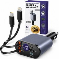 AG INDUSTRY 120 W Qualcomm Certified Turbo Car Charger(Black, With USB Cable)