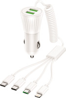 RPMSD 3.4 Amp Qualcomm Certified Turbo Car Charger(White, With USB Cable)