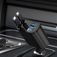 RGV 120 W Qualcomm Certified Turbo Car Charger(Black, With USB Cable)