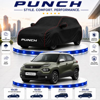 cappy Car Cover For Tata PUNCH (With Mirror Pockets)(Black, For 2017, 2018, 2019, 2020, 2021, 2022, 2023, 2024, 2025, 2026 Models)