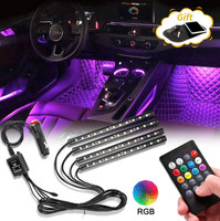 OLMEO Atmosphere Car LED Strip Light 4pcs Car Fancy Lights(Multicolor)