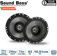 Sound Boss SB-CX-62SI Premium 2 Way 6.5 Inch 75 Watts RMS Coaxial Car Speaker(380 W)