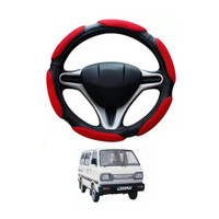 RONISH Hand Stiched Steering Cover For Maruti Omni(Black, Red, Leatherite)
