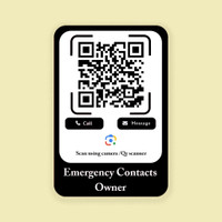 Emergency contact owner QR Sticker & Decal for Bike(Black)