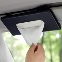 SCALEBEE Leather Car Tissue Holder, Sun Visor Napkin Holder, Car Visor Tissue Holder Vehicle Tissue Dispenser(Black)
