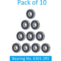 SINAL Pack of 10 Ball Bearing 6301 2RS with 12mm inner and 37mm outer (BER35.3) Wheel Bearing