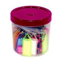 sheetal traders Multicolor Keyring & Keychain with Name Tag Labels (Pack of 50) Locking Key Chain(Multicolor)