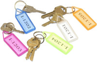 sheetal traders Multicolor Keyring & Keychain with Name Tag Labels (Pack of 50) Locking Key Chain(Multicolor)