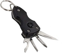 HurryUp J27 6 In 1' Military Key Chain Toolkit With Torch Key Chain(Black)