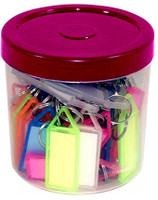 sheetal traders Multicolor Keyring & Keychain with Name Tag Labels (Pack of 50) Key Chain(Multicolor)