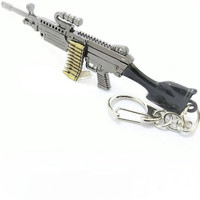 eWAVE PUBG Real 3D Metal Body M249 Gun Length Key Chain Locking Key Chain(Multicolor)