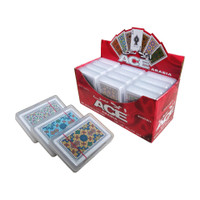The Ace Card company Pack of 3 Pure Plastic Playing Card Decks Washable(Multicolor)