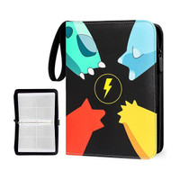 Alexvyan Binder,Card Collector/Collection Album Holder,Cartoon Zipper Trading Pouch(Black)