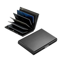 QUAKEL Water-Resistant Metal Debit Card Holder | Limited Edition ATM Card Case & Pouch 6 Card Holder(Set of 1, Black)