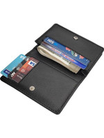 HIDEFLIX Men & Women Casual Black Genuine Leather Money Clip(6 Card Slots)