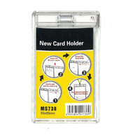 WeKonnect Fully Transparent ID Card Holder, Badge Holder | Crystal Clear, Hard Plastic with Lockable Features and Waterproof for Vertical Cards Only (Pack of 5) can hold 1 Card Holder(Set of 5, White)
