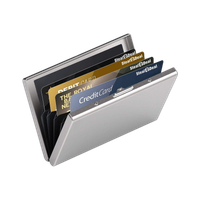 StealODeal RFID Protected Slim Stainless Steel Debit/Credit/ATM Slots 6 Card Holder(Set of 1, Silver)