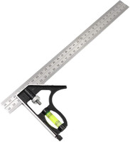 FLAMINGO ENTERPRISE Stainless Steel 300mm Adjustable Engineers Rule Right Angle Ruler Tool Combination Square(Pack of 1)
