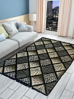 Nature A 5 ft  X 7 ft Cotton Carpet(Rectangle, Black)