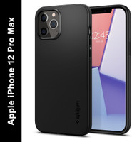 Spigen Thin Fit Back Cover for Apple iPhone 12 Pro Max(Black, Shock Proof, Polycarbonate, Pack of: 1)