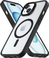 Flipkart SmartBuy Back Cover for Apple iPhone 15(Transparent, Black, Magsafe, Plastic)