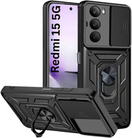 Fablue Back Cover for Mi Redmi 15 5G(Black, Rugged Armor, Fiber, Pack of: 1)
