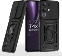Doubledicestore Back Cover for vivo T4x 5G(Black, Slider, Thermoplastic Polyurethane, Pack of: 1)