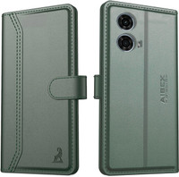 AIBEX Flip Cover for Motorola G45 5G / Motorola G34 5G |Premium Leather Finish|Magnetic Closure(Green, Magnetic Case, Pack of: 1)