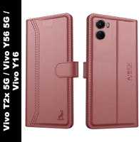 AIBEX Flip Cover for Vivo T2x 5G / Vivo Y56 5G / Vivo Y16 4G| Premium Leather Finish | Magnetic Closure(Brown, Magnetic Case, Pack of: 1)