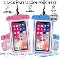 DEAL DAZE Pouch for Mobile Waterproof Cover, Dust Protective Cover Bag, Mobile Rain Pouch(Multicolor, Waterproof, Plastic, Pack of: 2)