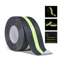 ZTOCOZ Anti Slip Tape for Steps, Ladder, Tiles & Outdoor Use Non Skid Safety Grip Tape | Waterproof Self Adhesive Luminous Tape Anti Slip Safety Tape Heavy Duty Stair Safety Tape (Manual)(Set of 1, Green, Black)