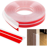 ZTOCOZ T-Shaped Transparent Silicone Seal Strip Self-Adhesive (Strong Acrylic Glue) Weather Stripping Tape for Doors & Windows, Draft Stopper, Dustproof, Noise & Energy Insulation, gap filler, Installation (Manual)(Set of 1, Transparent)