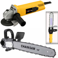 RanPra 16 inch Chainsaw Adapter Chain and Bar Professional Cutting for angle grinder Corded Chainsaw(Without Battery)