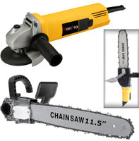 RanPra 12INCH CHAINSAW STAND WITH 4INCH ANGLE GRINDER MACHINE Corded Chainsaw(Without Battery)