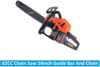 Sauran 24 inch Chainsaw With Guide Bar and Chain (CNS9) 62CC Petrol Chainsaw (CNS9) Fuel Chainsaw(Without Battery)