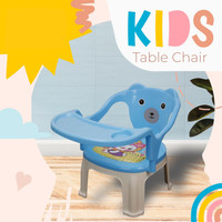 TONY STARK Baby Chair with Tray Strong & Durable Plastic Portable Chair for Kids,Upto 35Kgs(Blue)