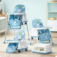 baybee 4-in-1 Baby High Chair | Foldable, Adjustable, Safe & Easy to Clean(Blue)