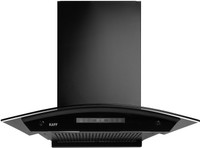 Kaff KEC 60A-DC BLDC Motor Curved Glass, Filterless, 9 Speed, Real Time Display Auto Clean Wall Mounted Black 1400 CMH Chimney